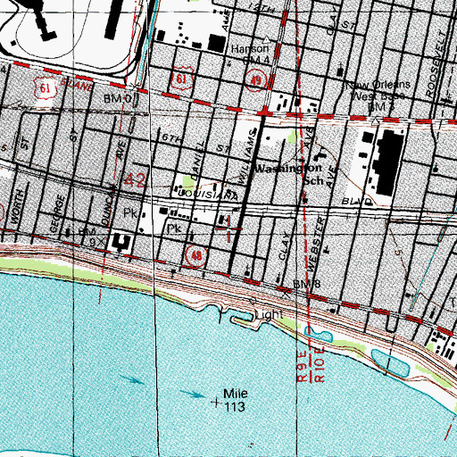 Topographic Map of Mardi Gras Museum, LA