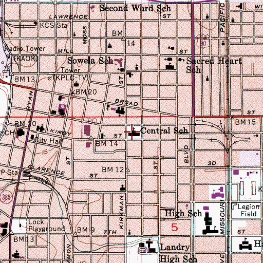 Topographic Map of Mardi Gras Museum of Imperial Calcasieu, LA