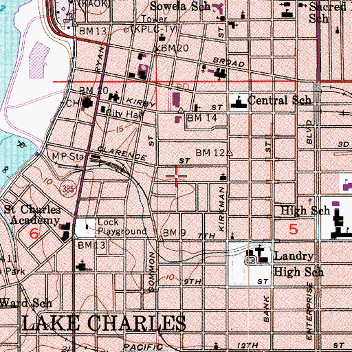 Topographic Map of Museum of Southwest Louisiana, LA