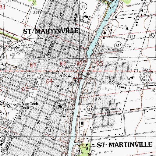 Topographic Map of Museum of the Acadian, LA