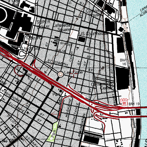 Topographic Map of National World War II Museum, LA