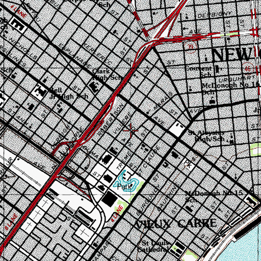 Topographic Map of New Orleans African - American Museum of Art, Culture, and History, LA