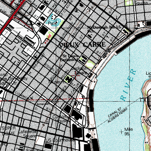 Topographic Map of New Orleans Pharmacy Museum, LA