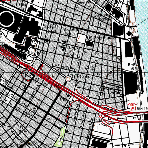 Topographic Map of Ogden Museum of Southern Art, LA