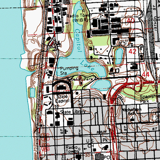 Topographic Map of Old Arsenal Museum, LA