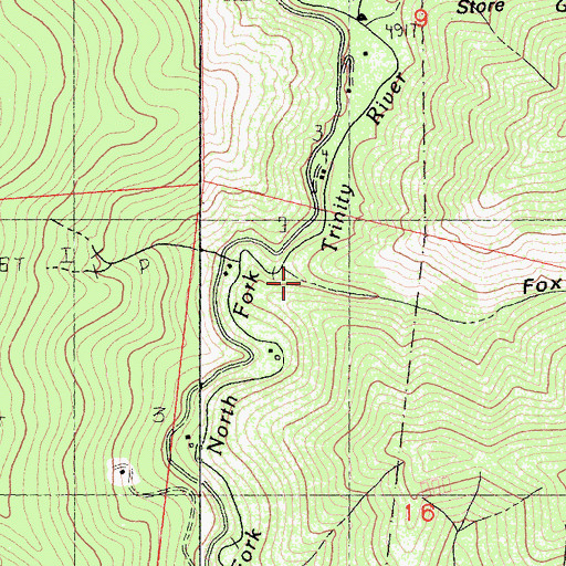 Topographic Map of Fox Gulch, CA