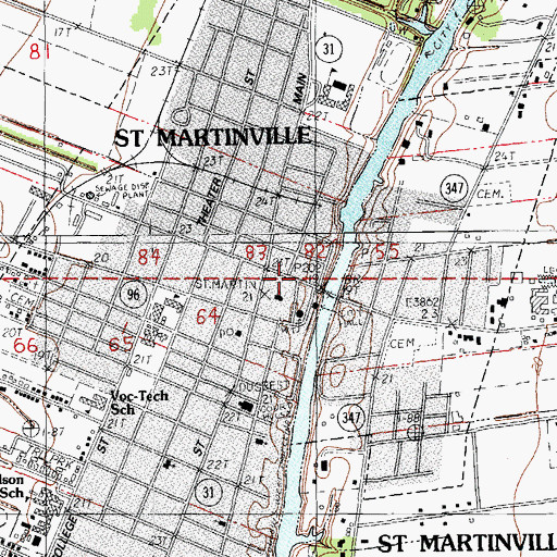 Topographic Map of Petit Paris Museum, LA