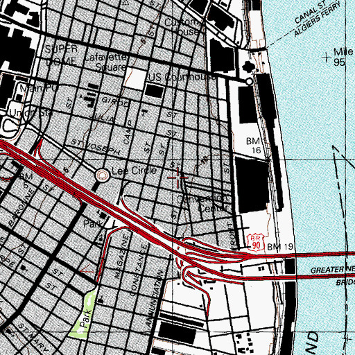 Topographic Map of Preservation Resource Center, LA