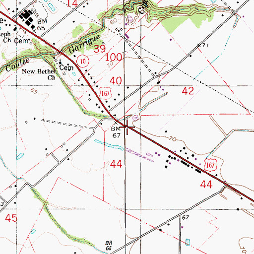 Topographic Map of Rural African American Museum, LA