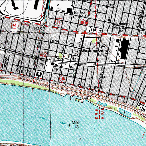 Topographic Map of Saints Hall of Fame Museum, LA