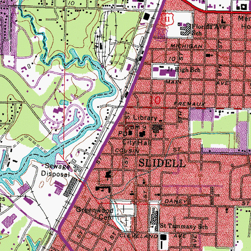 Topographic Map of Slidell Museum, LA