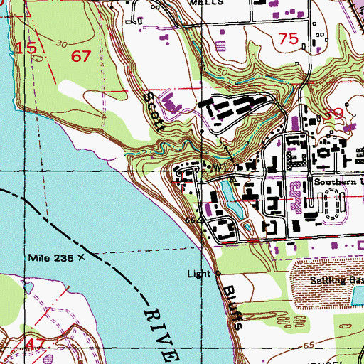 Topographic Map of Southern University Museum of Art, LA
