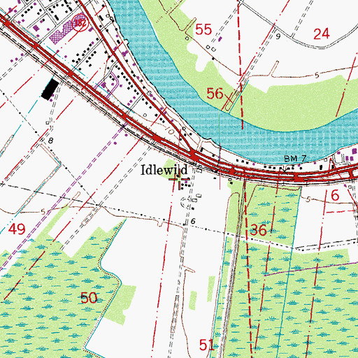 Topographic Map of Wedell - Wiliams Museum, LA