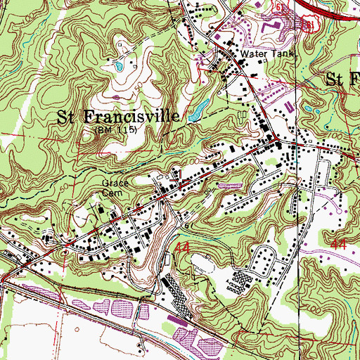 Topographic Map of West Feliciana Historical Society Museum, LA