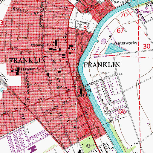 Topographic Map of Young - Sanders Center, LA