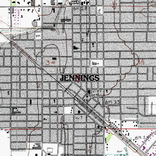 Topographic Map of Zigler Art Museum, LA