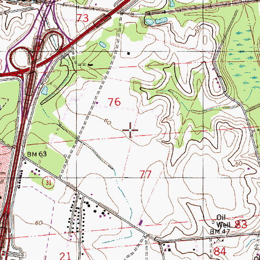 Topographic Map of Evangeline Downs Racetrack, LA