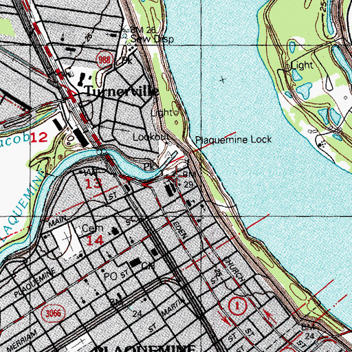 Topographic Map of Iberville Welcome Center, LA