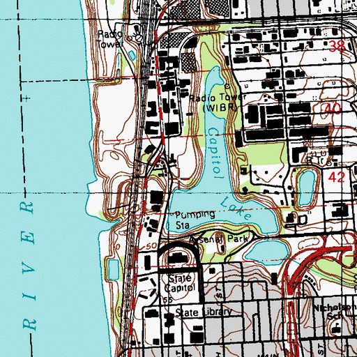 Topographic Map of Louisiana State Supreme Court, LA