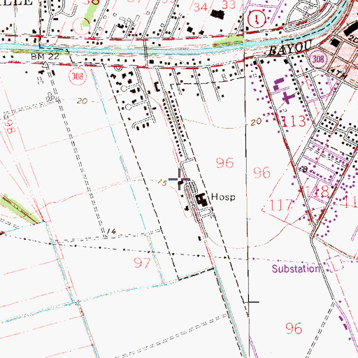Topographic Map of Ascension Parish Council on Aging, LA