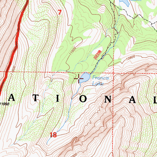 Topographic Map of Francis Lake, CA