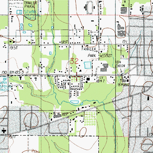 Topographic Map of Beauregard Parish Office, LA
