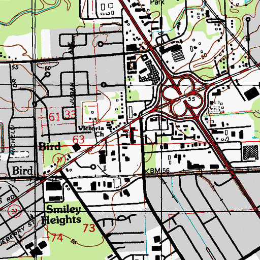Topographic Map of East Baton Rouge North Parish Office, LA