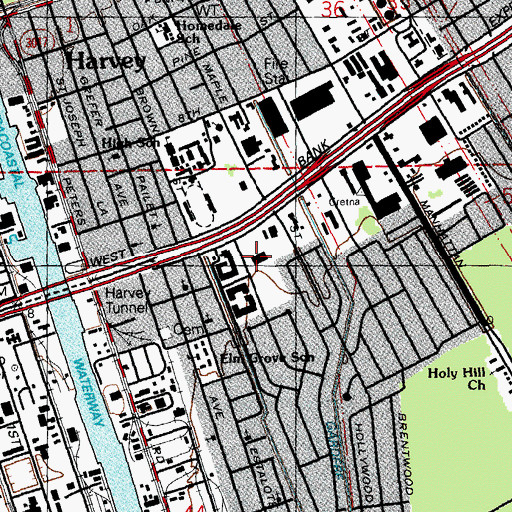 Topographic Map of Jefferson Parish West Bank Office, LA
