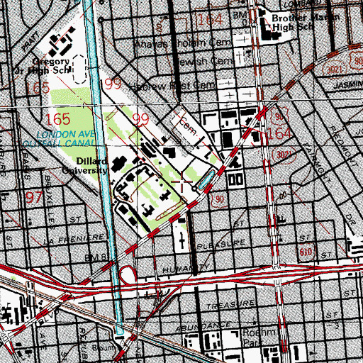 Topographic Map of Parkways Administration Building, LA