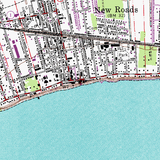 Topographic Map of Point Coupee Parish Main Office, LA