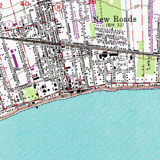 Topographic Map of Pointe Coupee Parish Office, LA