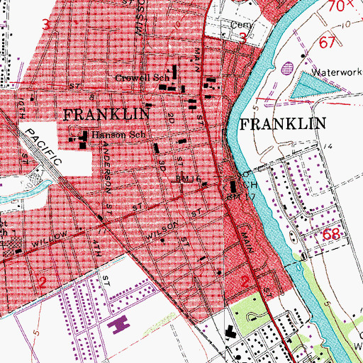 Topographic Map of Saint Mary Parish Office, LA