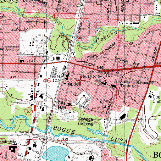 Topographic Map of Washington Parish Office, LA