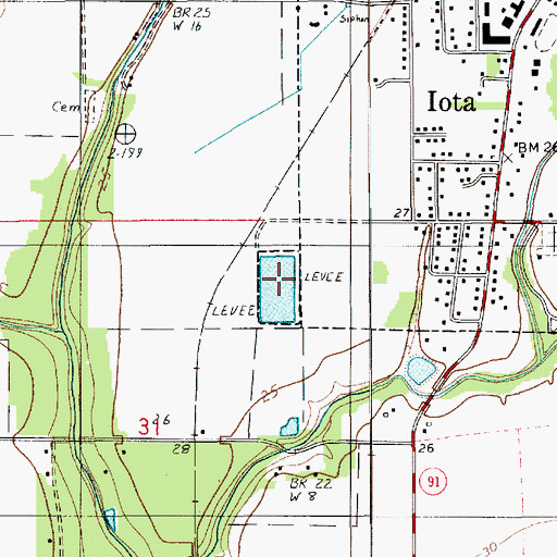 Topographic Map of Iota Water Treatment Facility, LA