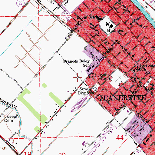 Topographic Map of Jeanerette Water Treatement Facility, LA