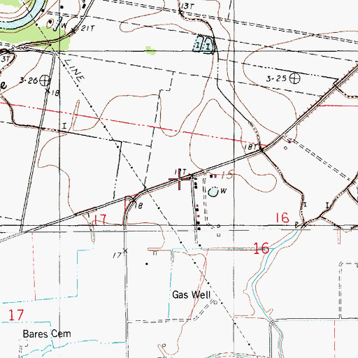 Topographic Map of Magnolia Plantation Water Treatment Plant, LA