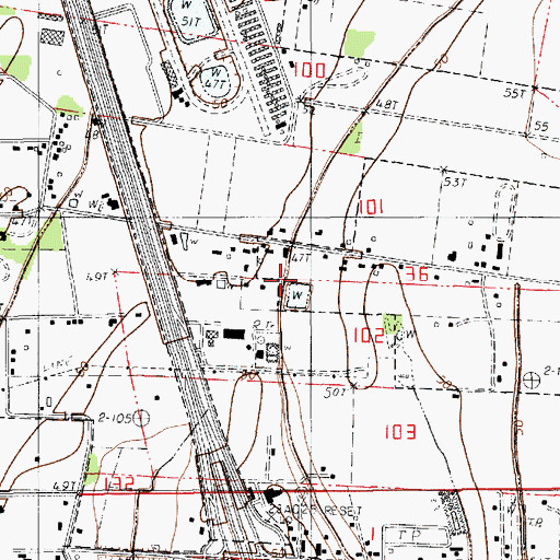 Topographic Map of Manola Street Water Treatment Plant, LA