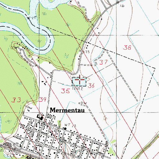 Topographic Map of Mermentau Water Treatment Facility, LA