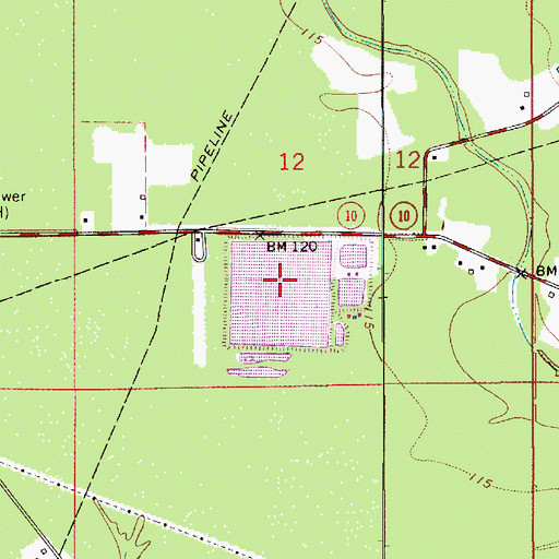 Topographic Map of Oakdale Water Treatment Plant, LA