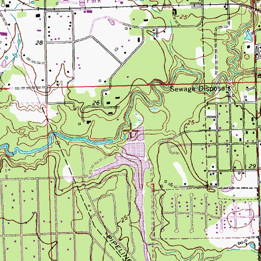 Topographic Map of Abita Springs Wastewater Treatment Facility, LA