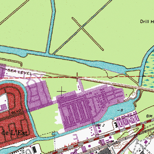 Topographic Map of Alcee Fortier Sewerage Pumping Station, LA