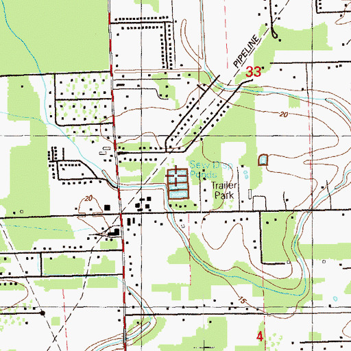 Topographic Map of Ascension Wastewater Treatment Facility at Villa Galvez, LA