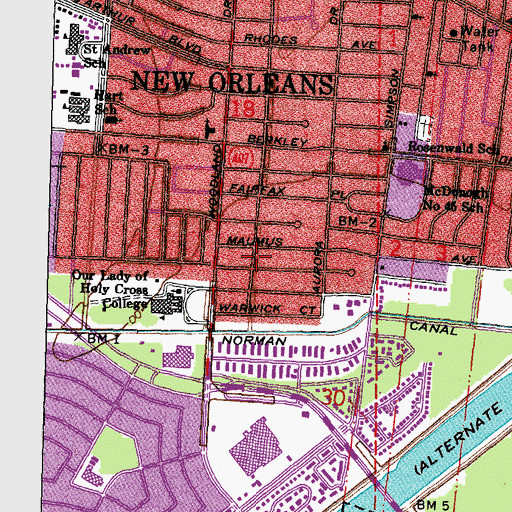 Topographic Map of Aurora Sewerage Pumping Station, LA