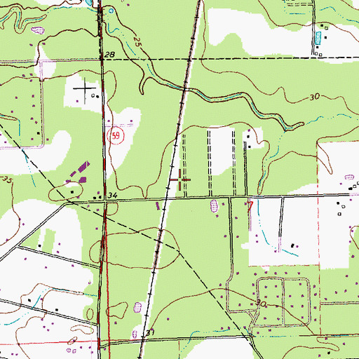 Topographic Map of Autumn Wind Sewage Treatment Plant, LA