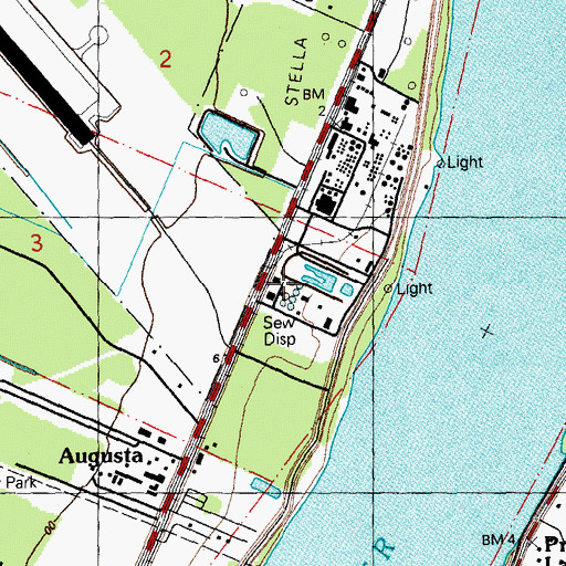 Topographic Map of Belle Chasse Wastewater Treatment Facility, LA