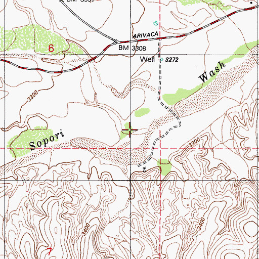 Topographic Map of Batamote Wash, AZ
