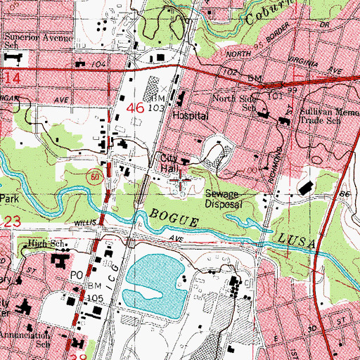 Topographic Map of Bogalusa Wastewater Treatment Plant, LA