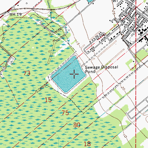 Topographic Map of Breaux Bridge Wastewater Treatment Plant, LA