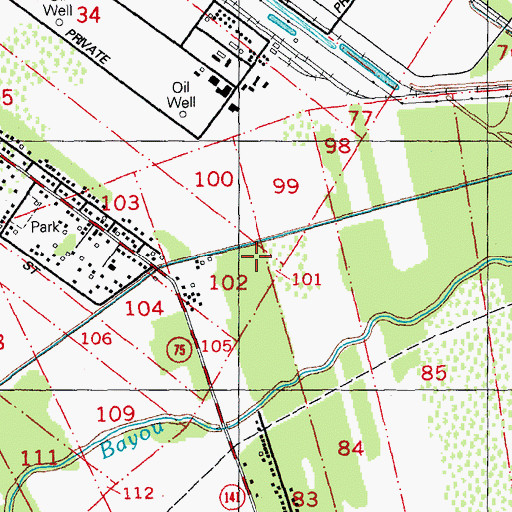 Topographic Map of Carville Wastewater Treatment Facility, LA