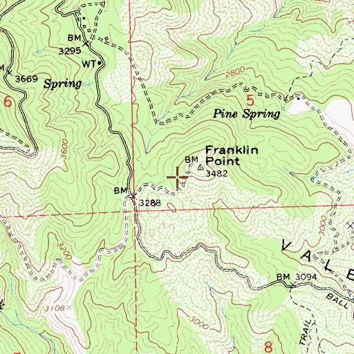 Topographic Map of Franklin Point, CA